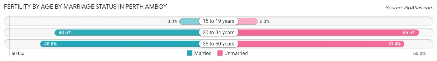 Female Fertility by Age by Marriage Status in Perth Amboy