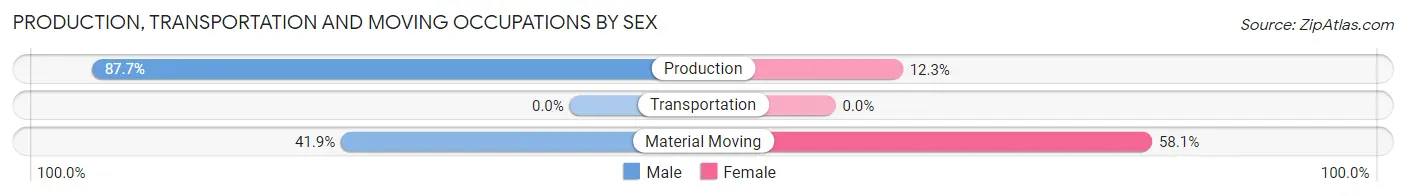 Production, Transportation and Moving Occupations by Sex in Pine Brook
