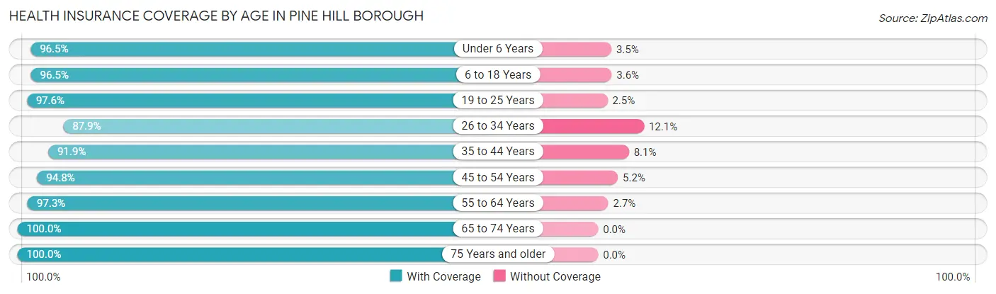 Health Insurance Coverage by Age in Pine Hill borough