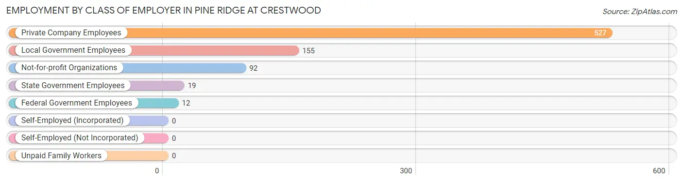 Employment by Class of Employer in Pine Ridge at Crestwood