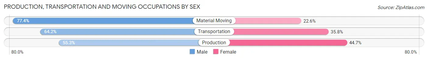 Production, Transportation and Moving Occupations by Sex in Pitman borough