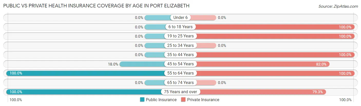 Public vs Private Health Insurance Coverage by Age in Port Elizabeth