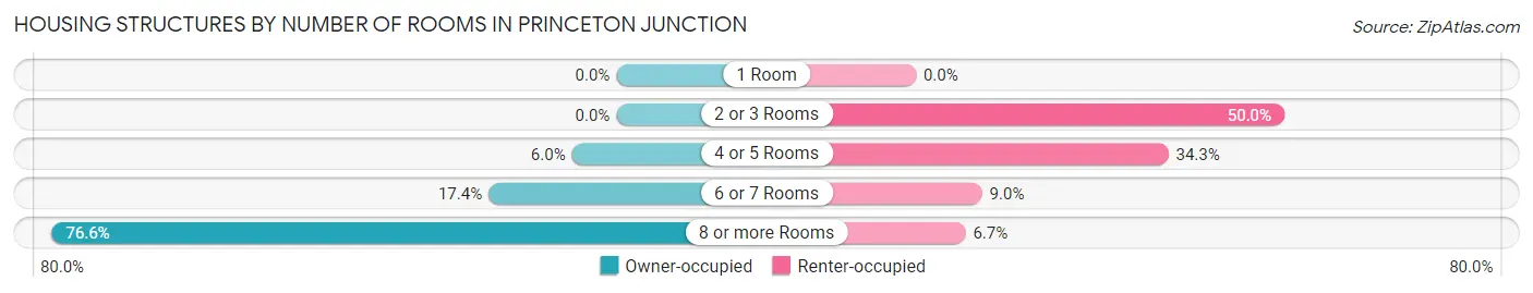 Housing Structures by Number of Rooms in Princeton Junction