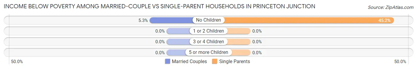 Income Below Poverty Among Married-Couple vs Single-Parent Households in Princeton Junction