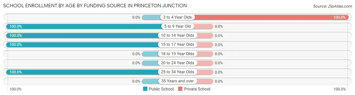 School Enrollment by Age by Funding Source in Princeton Junction