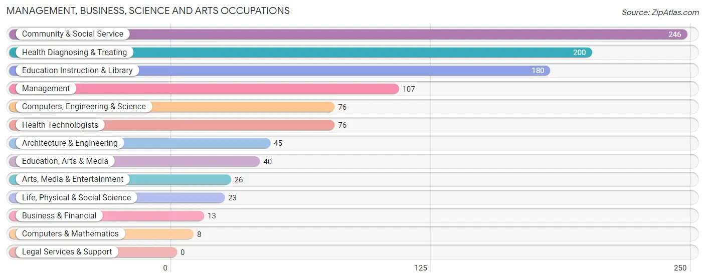 Management, Business, Science and Arts Occupations in Prospect Park borough