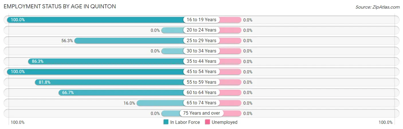 Employment Status by Age in Quinton