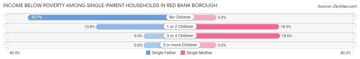 Income Below Poverty Among Single-Parent Households in Red Bank borough