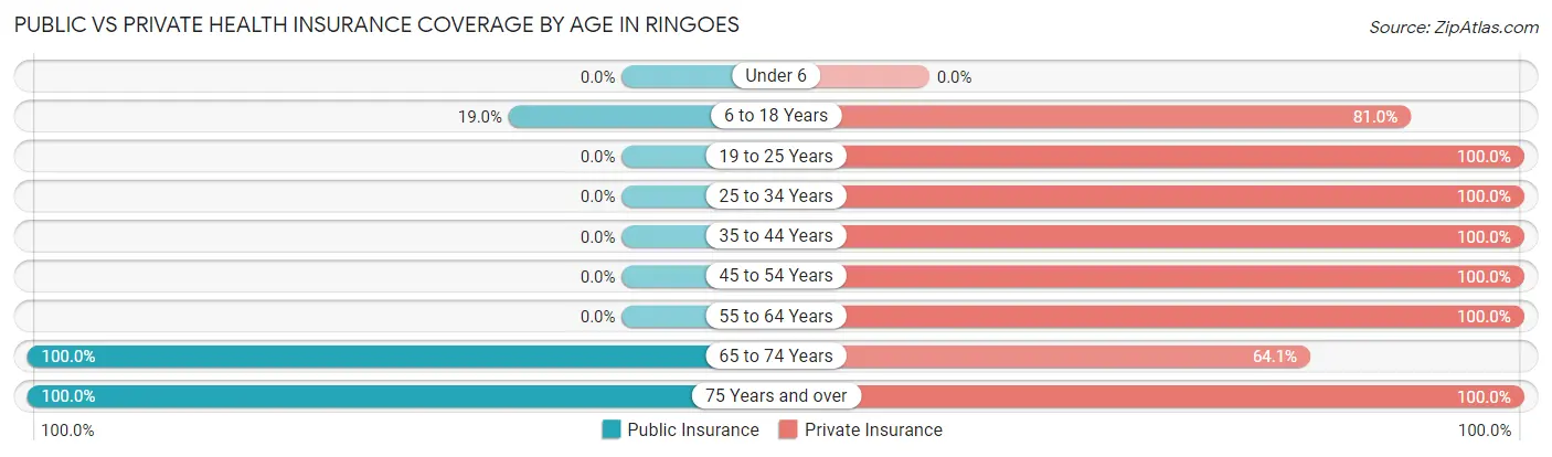 Public vs Private Health Insurance Coverage by Age in Ringoes