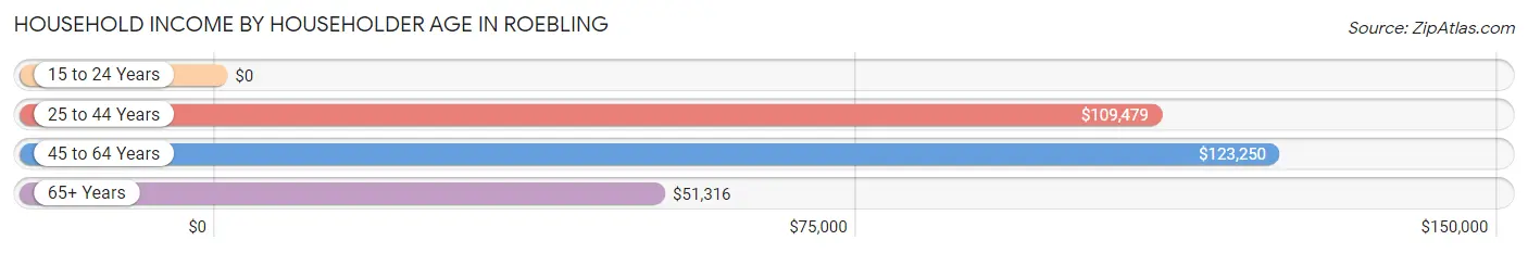 Household Income by Householder Age in Roebling