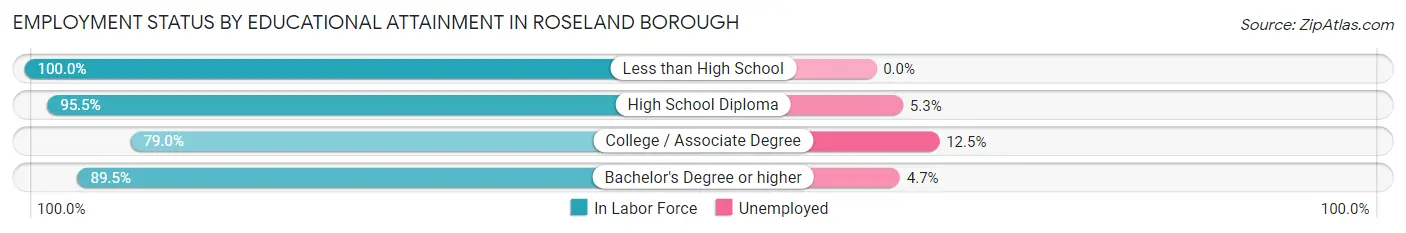 Employment Status by Educational Attainment in Roseland borough