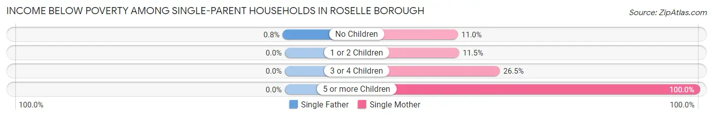 Income Below Poverty Among Single-Parent Households in Roselle borough
