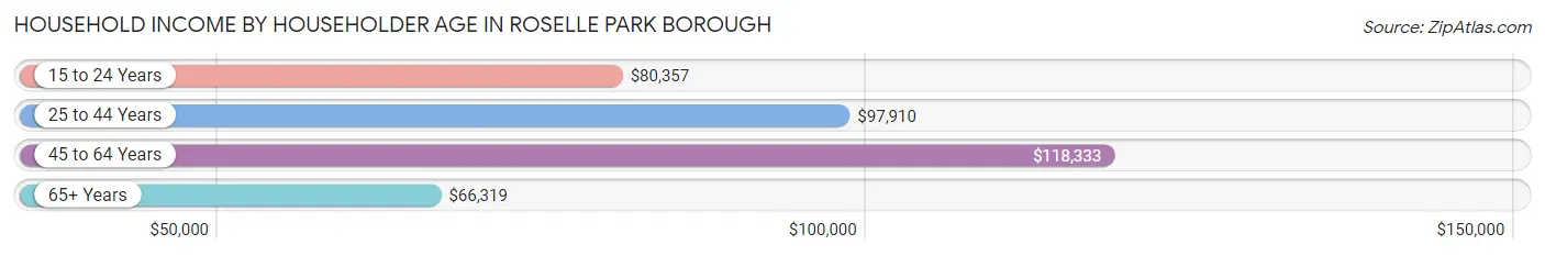 Household Income by Householder Age in Roselle Park borough