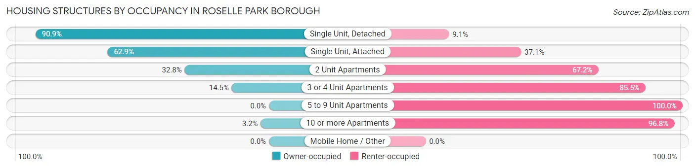 Housing Structures by Occupancy in Roselle Park borough