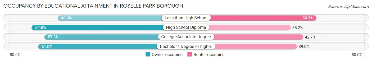 Occupancy by Educational Attainment in Roselle Park borough