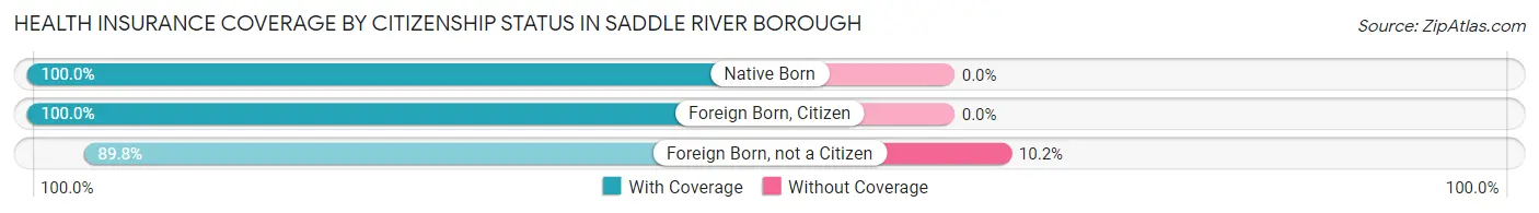 Health Insurance Coverage by Citizenship Status in Saddle River borough