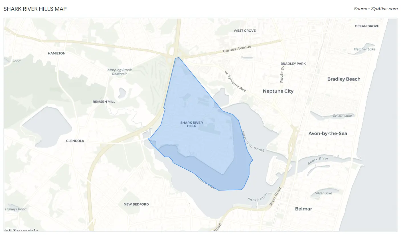 Shark River Hills Map