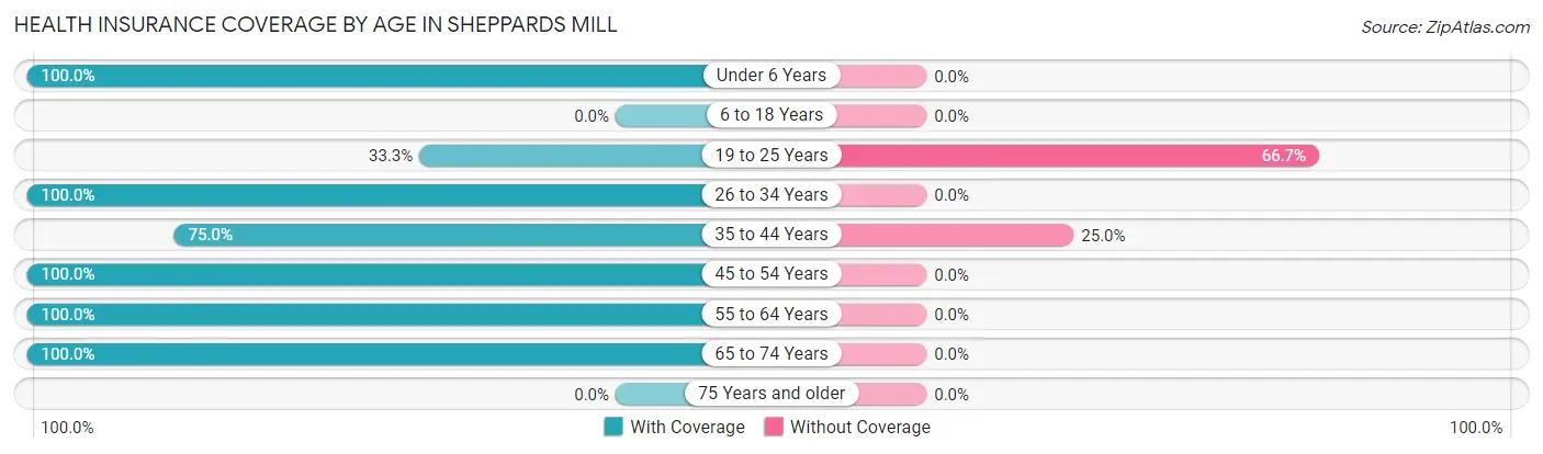 Health Insurance Coverage by Age in Sheppards Mill