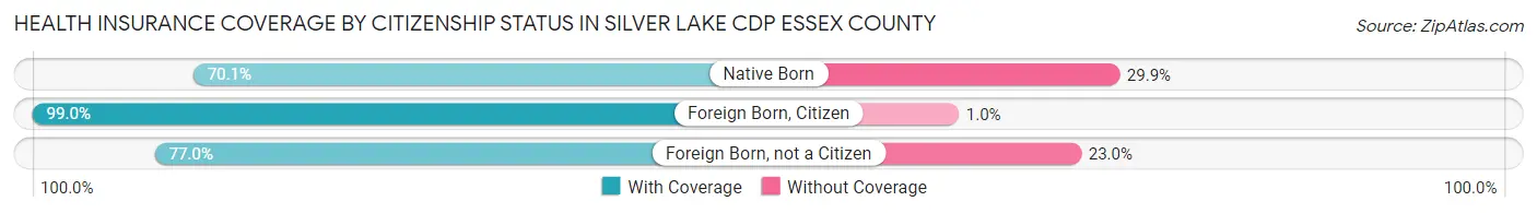 Health Insurance Coverage by Citizenship Status in Silver Lake CDP Essex County