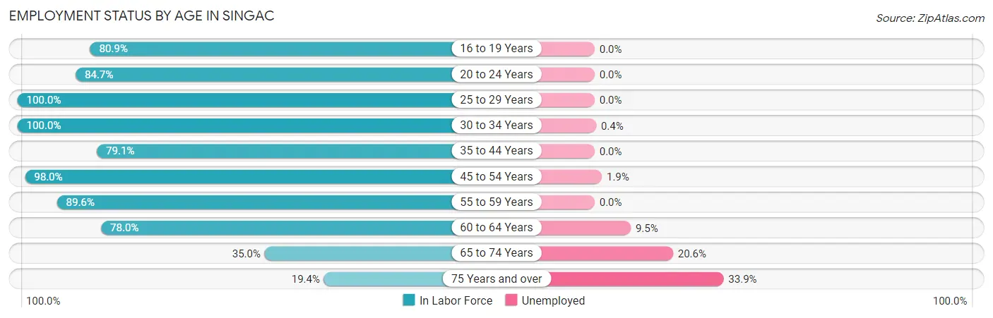Employment Status by Age in Singac