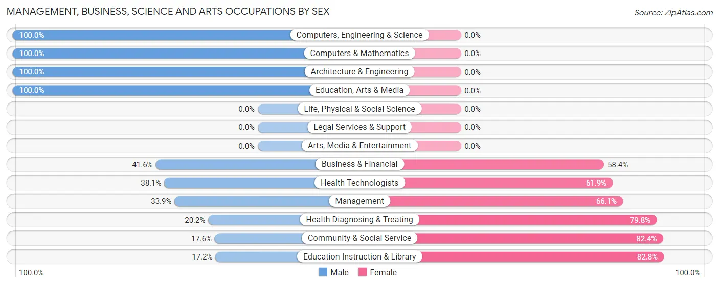 Management, Business, Science and Arts Occupations by Sex in Singac
