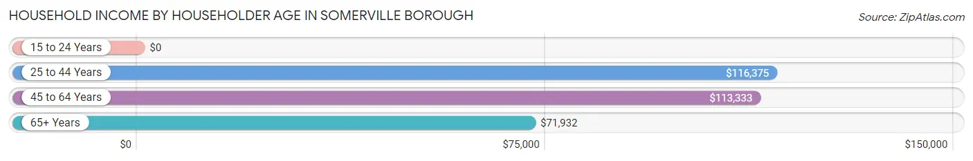 Household Income by Householder Age in Somerville borough