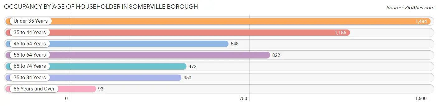 Occupancy by Age of Householder in Somerville borough