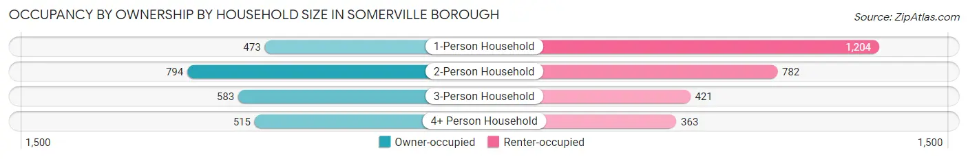 Occupancy by Ownership by Household Size in Somerville borough