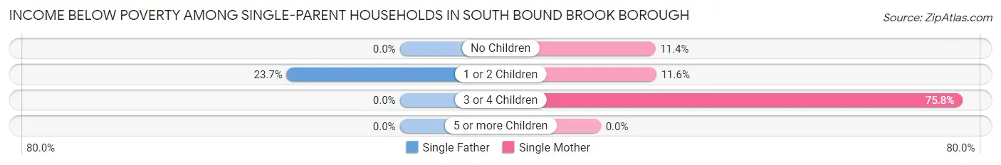 Income Below Poverty Among Single-Parent Households in South Bound Brook borough
