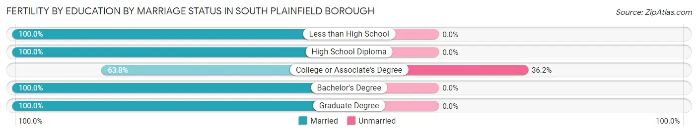Female Fertility by Education by Marriage Status in South Plainfield borough