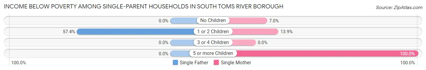 Income Below Poverty Among Single-Parent Households in South Toms River borough