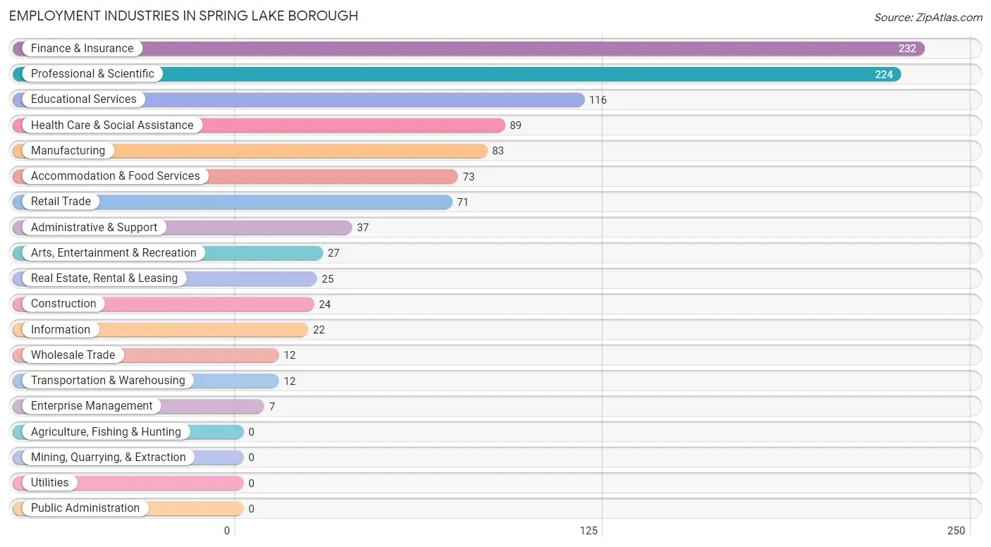 Employment Industries in Spring Lake borough