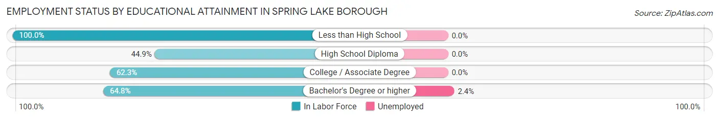 Employment Status by Educational Attainment in Spring Lake borough