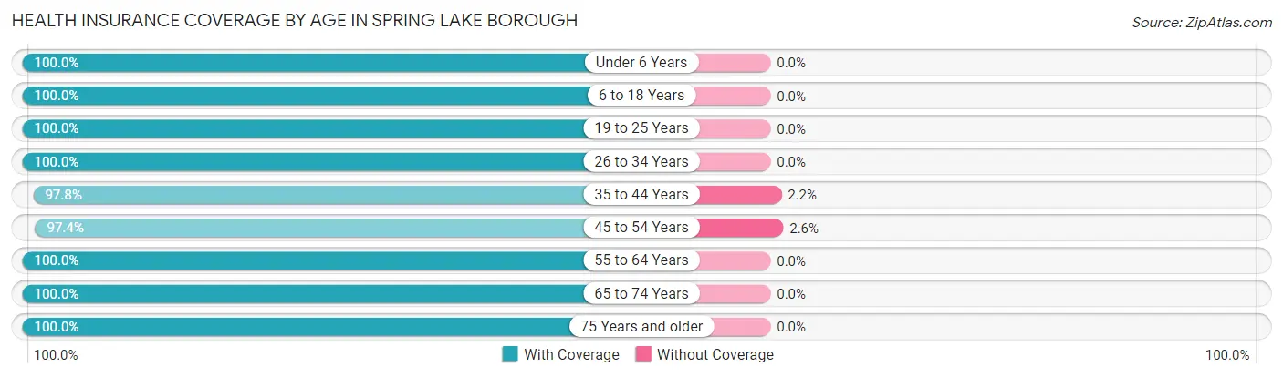 Health Insurance Coverage by Age in Spring Lake borough