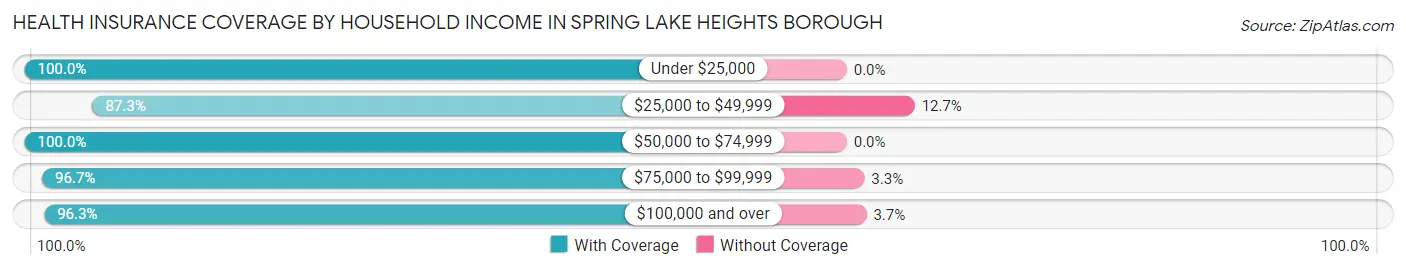 Health Insurance Coverage by Household Income in Spring Lake Heights borough