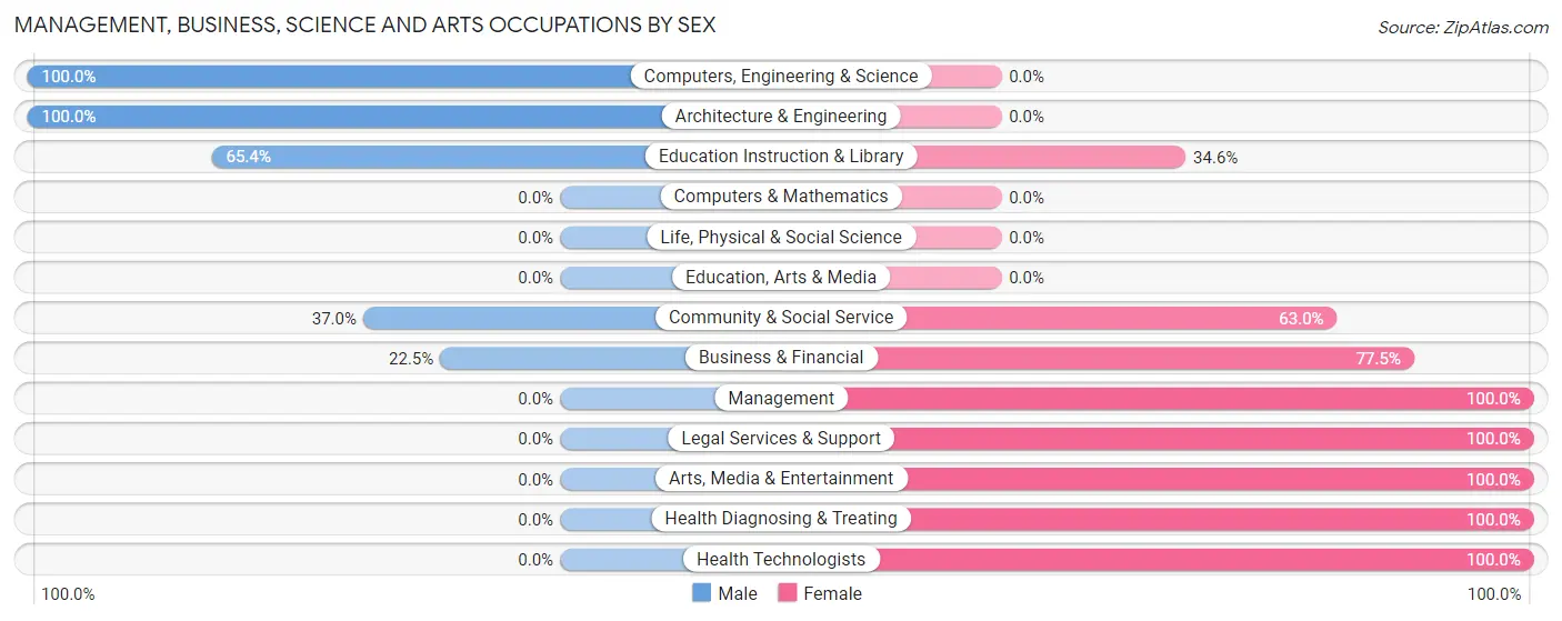 Management, Business, Science and Arts Occupations by Sex in Stewartsville