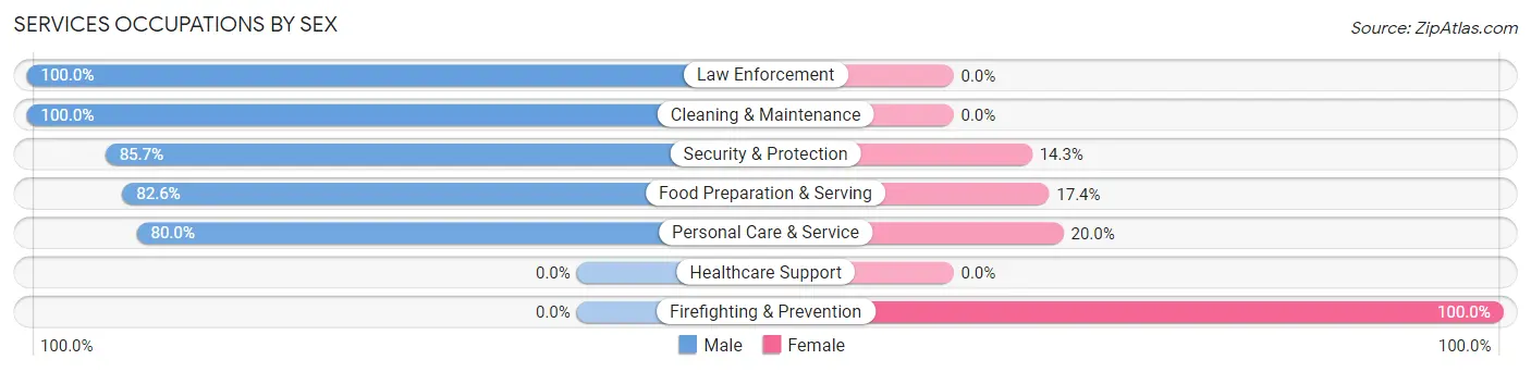 Services Occupations by Sex in Stone Harbor borough