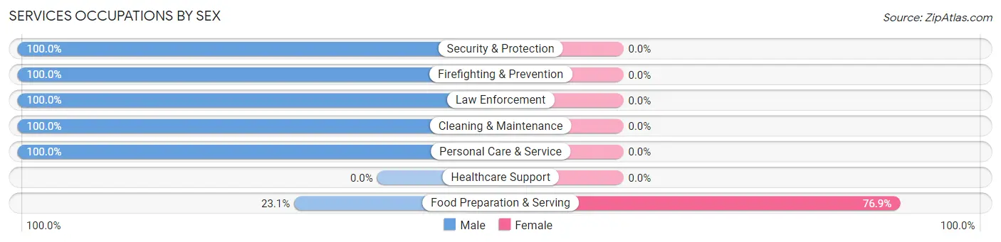 Services Occupations by Sex in Surf City borough