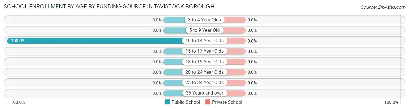 School Enrollment by Age by Funding Source in Tavistock borough