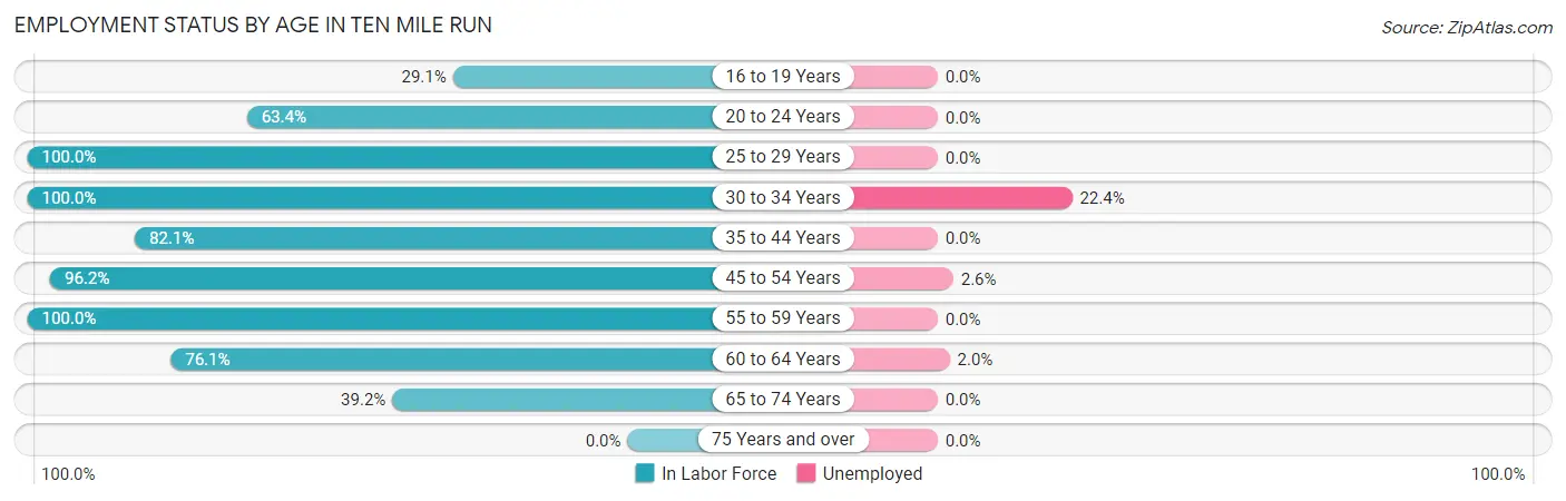 Employment Status by Age in Ten Mile Run