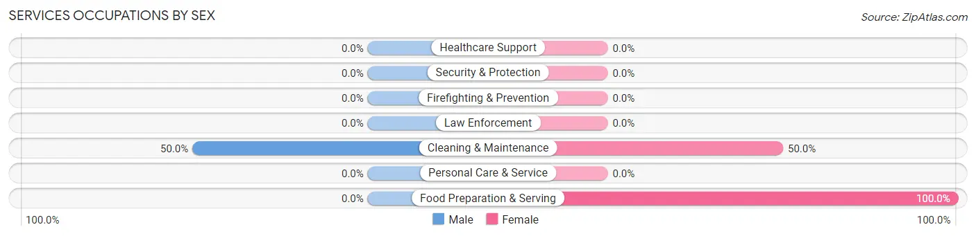 Services Occupations by Sex in Ten Mile Run