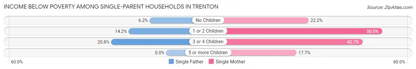 Income Below Poverty Among Single-Parent Households in Trenton