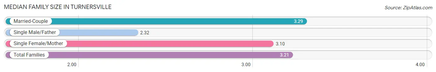 Median Family Size in Turnersville