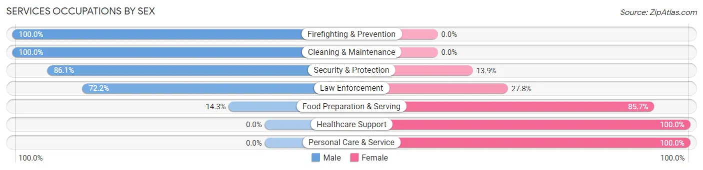 Services Occupations by Sex in Turnersville