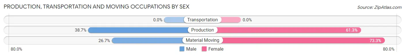 Production, Transportation and Moving Occupations by Sex in Vernon Center