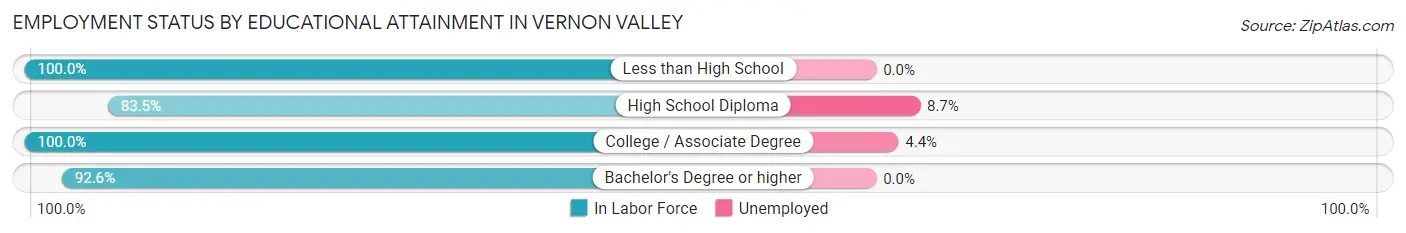 Employment Status by Educational Attainment in Vernon Valley