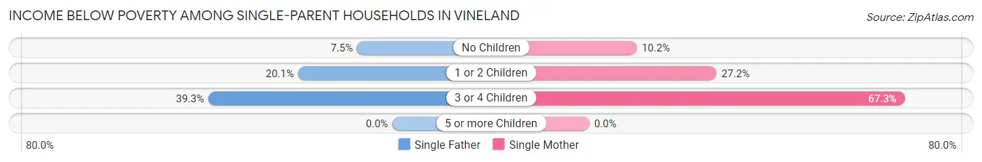 Income Below Poverty Among Single-Parent Households in Vineland