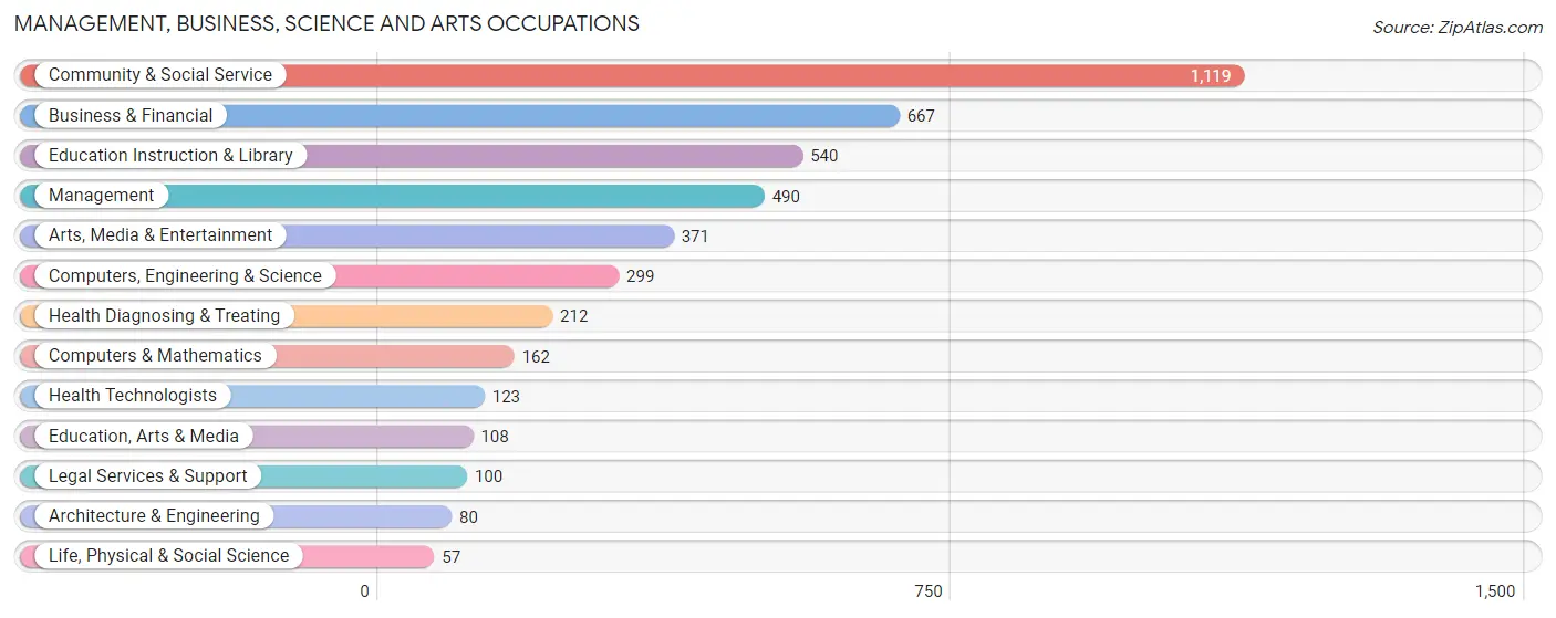 Management, Business, Science and Arts Occupations in Watsessing