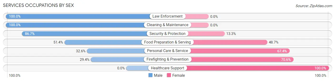 Services Occupations by Sex in Wenonah borough