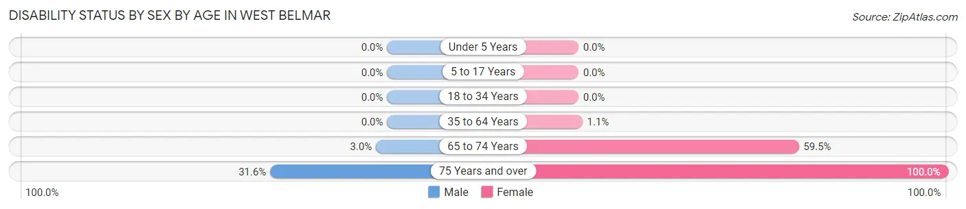Disability Status by Sex by Age in West Belmar